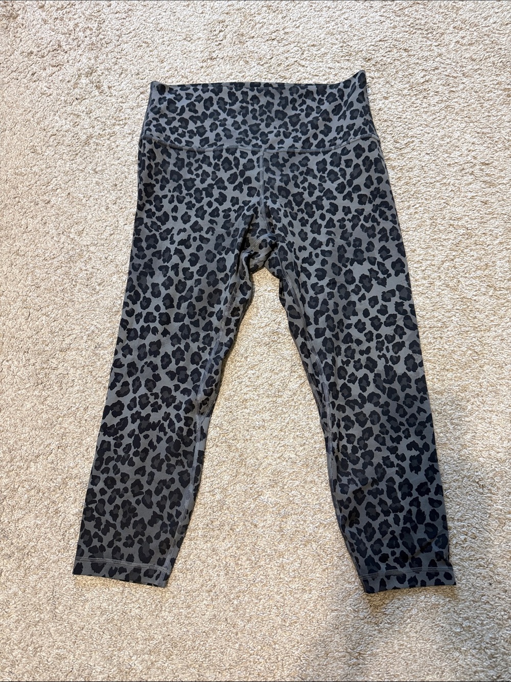 lululemon athletica Black and Gray Leopard Print Leggings